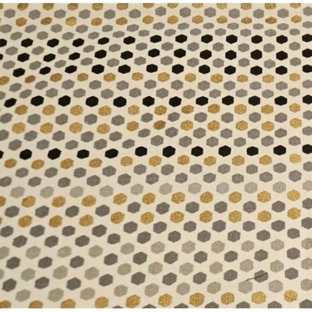 Set of 7 Crate and Barrel Sequin Geometric‎ Placemats Metallic Gold Black Gray